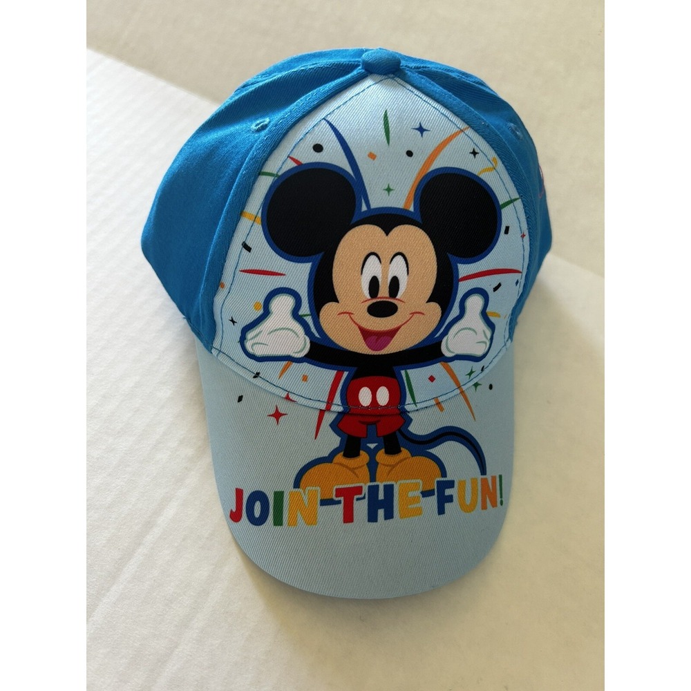Disney 100 "Join the Fun" Boy's Multicolored Blue‎ Cap Mickey Mouse Fireworks